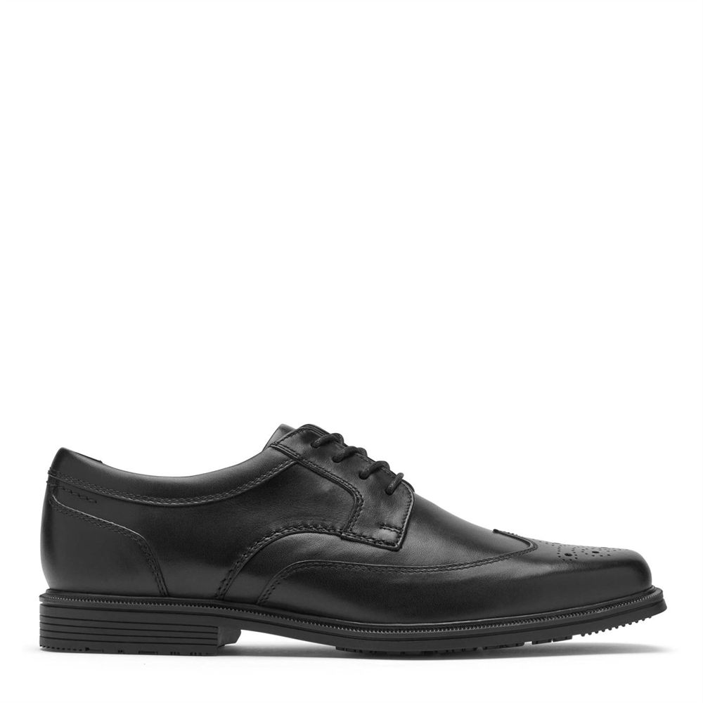 Rockport Men's Taylor Wing Oxfords - Black - USA (5894DZRMY)